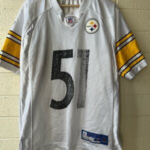 Pittsburgh Steelers James Farrior #51 Reebok Jersey Size Small Faded Jersey
